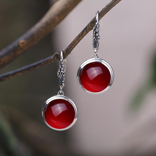 July Birthstone Ruby Drop Leverback Earrings