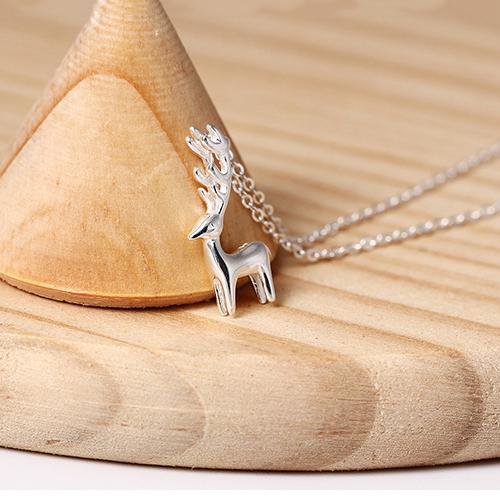 Cheer Up Reindeer Silver Necklace