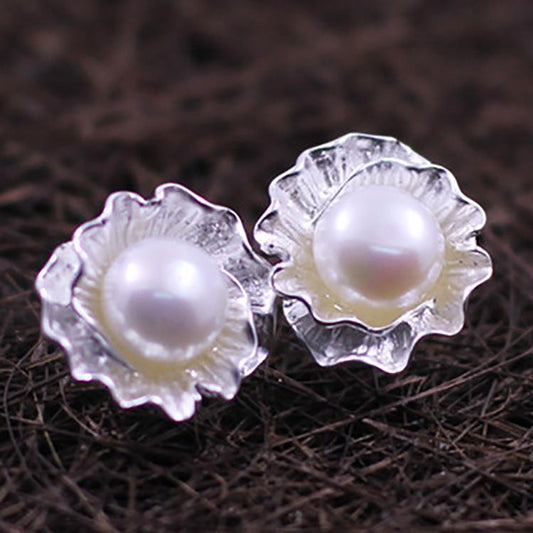 Pearl Bud Stud Earrings