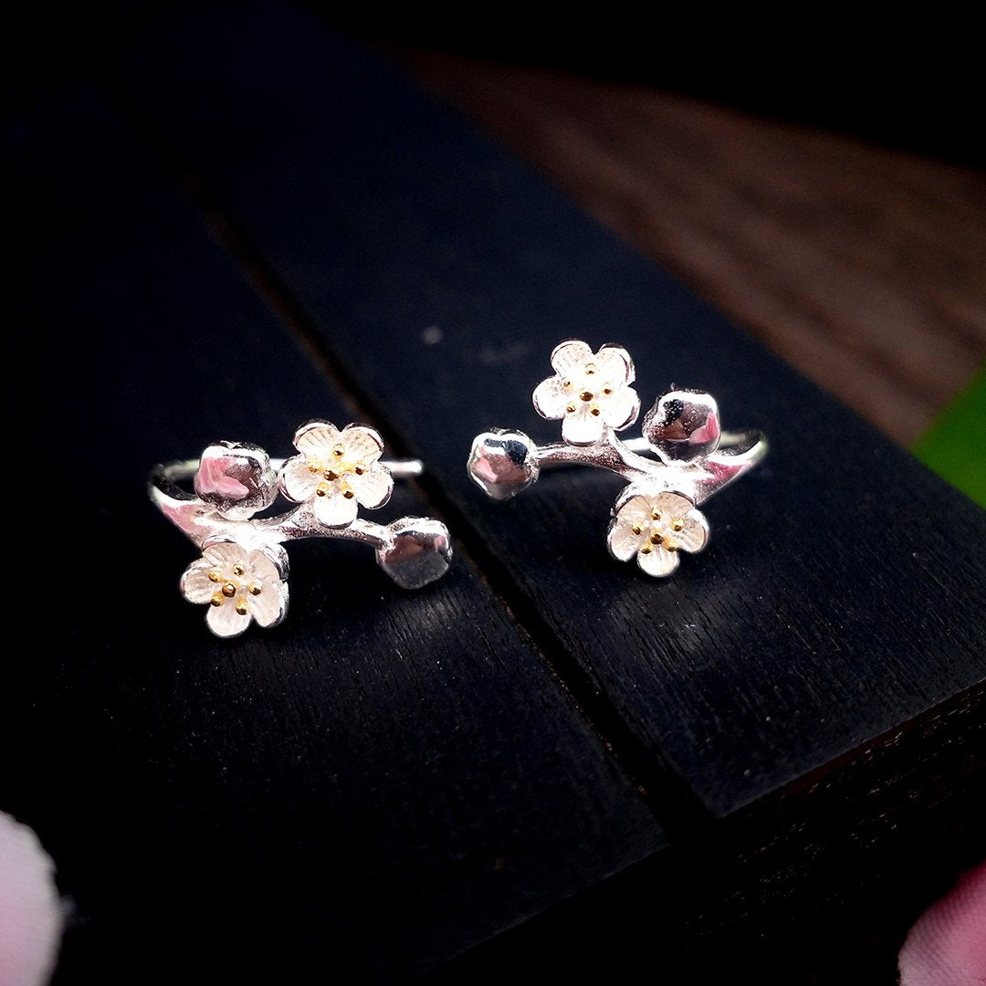 Pretty Plum Flower Earrings