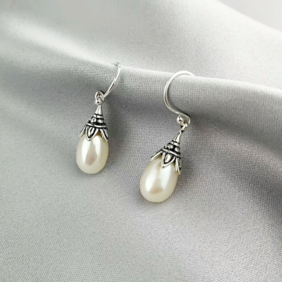 Pretty Handmade Pearl Drop Earrings – LUXYIN