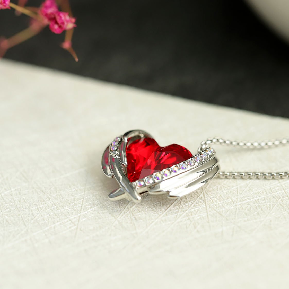 Heart of Angel Crystal Necklace