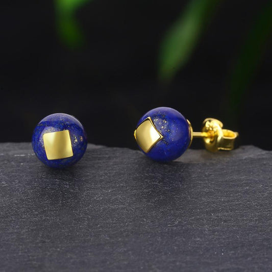 Vintage Lapis Lazuli Stud Earrings