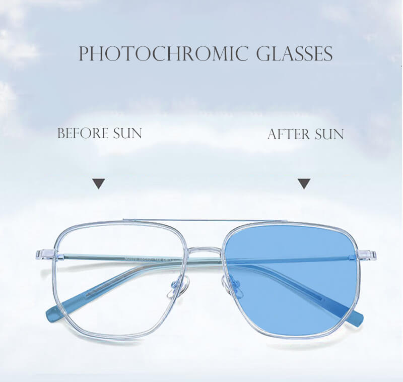 LUXYIN TR Square Aviator Photochromic Glasses