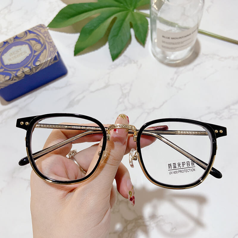 LUXYIN Turtoise Oval TR Frame Glasses -LUXYIN