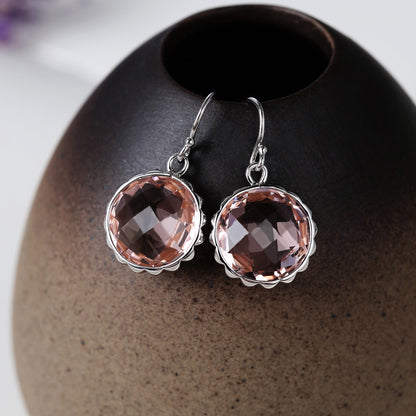 Delicate Round Crystal Drop Earrings