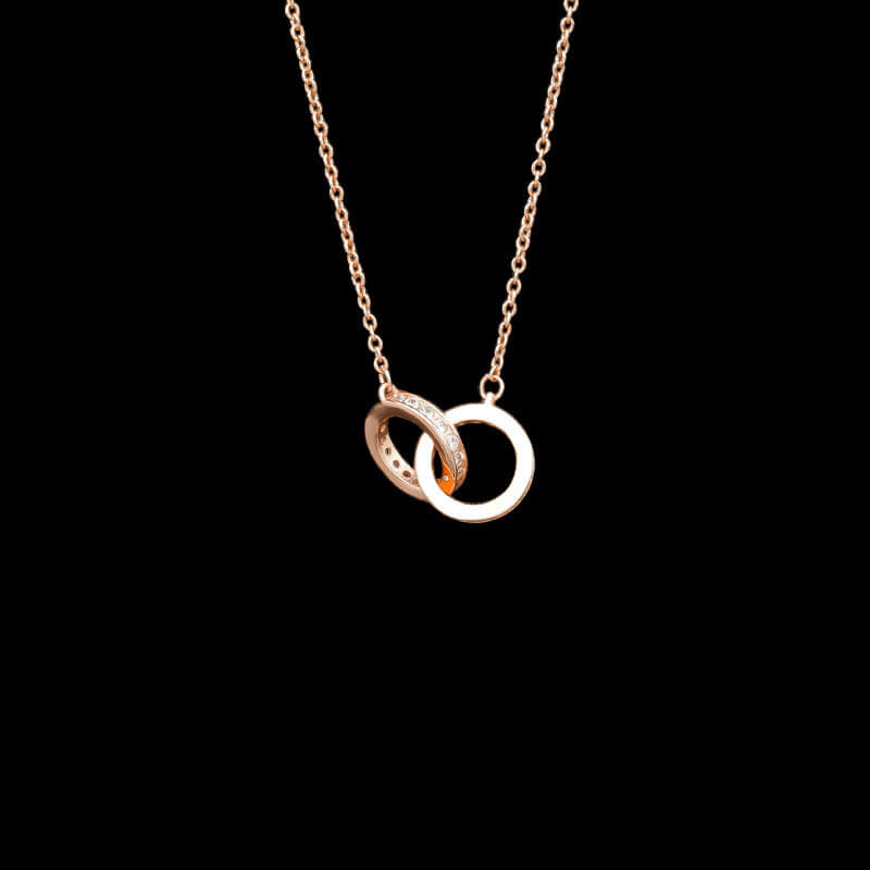 Elegante collar de doble círculo.