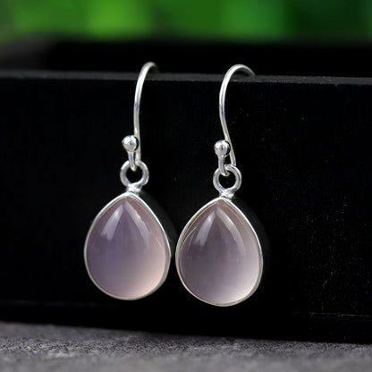 Natural Pink Crystal Drop Earrings