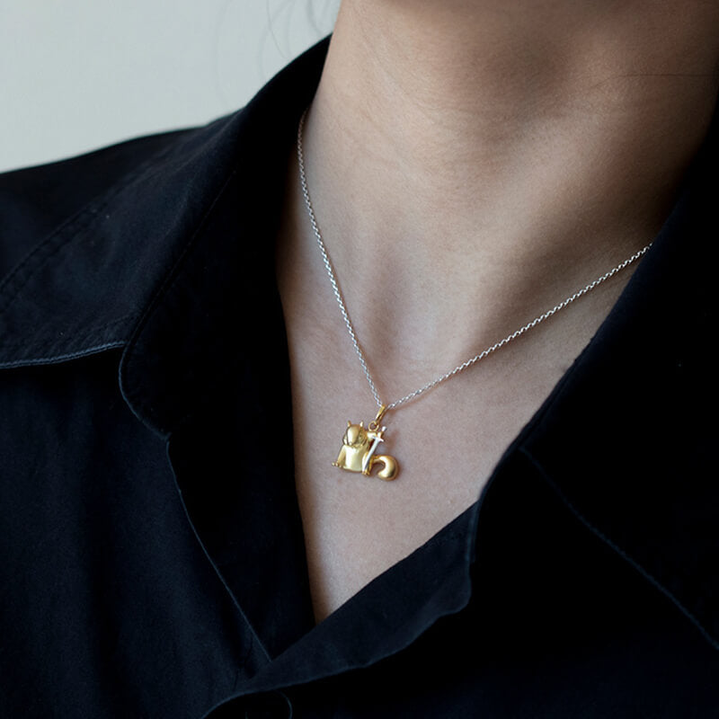 LUXYIN | Super Squirrel Man Silver Pendant, Super Man Necklace