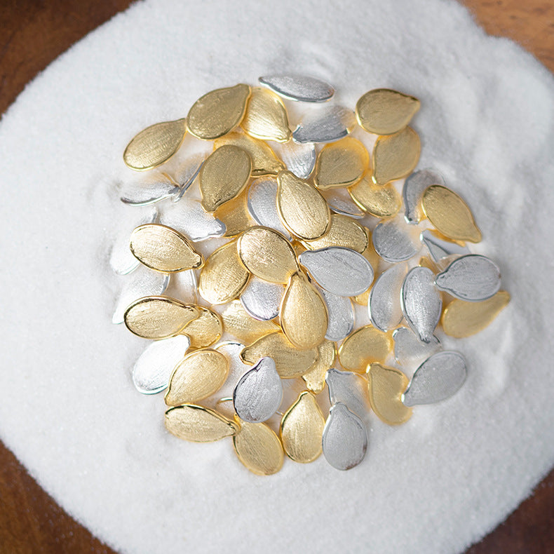 Golden Sunflower Seed Stud Earrings