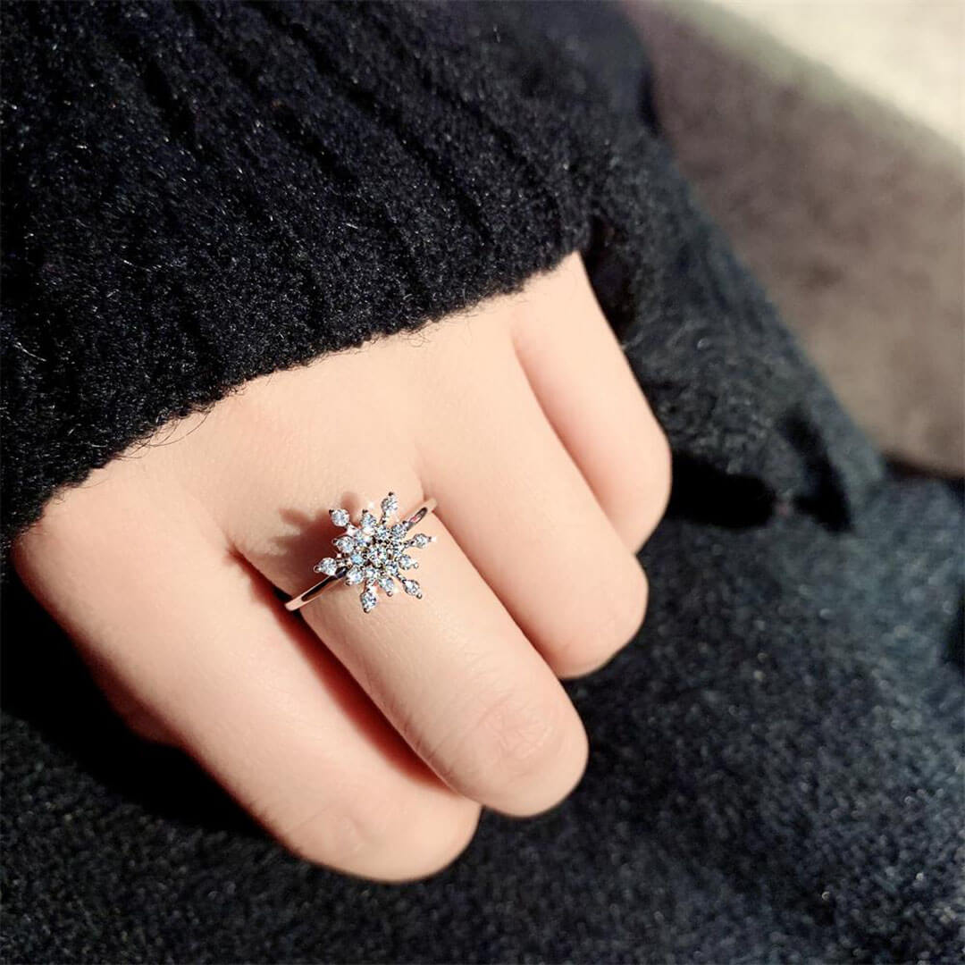 LUXYIN | Snowflake Rotate Dancing Ring, Anti-Anxiety Ring Spinner