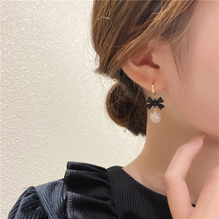 Bowknot Zircon Drop Earrings