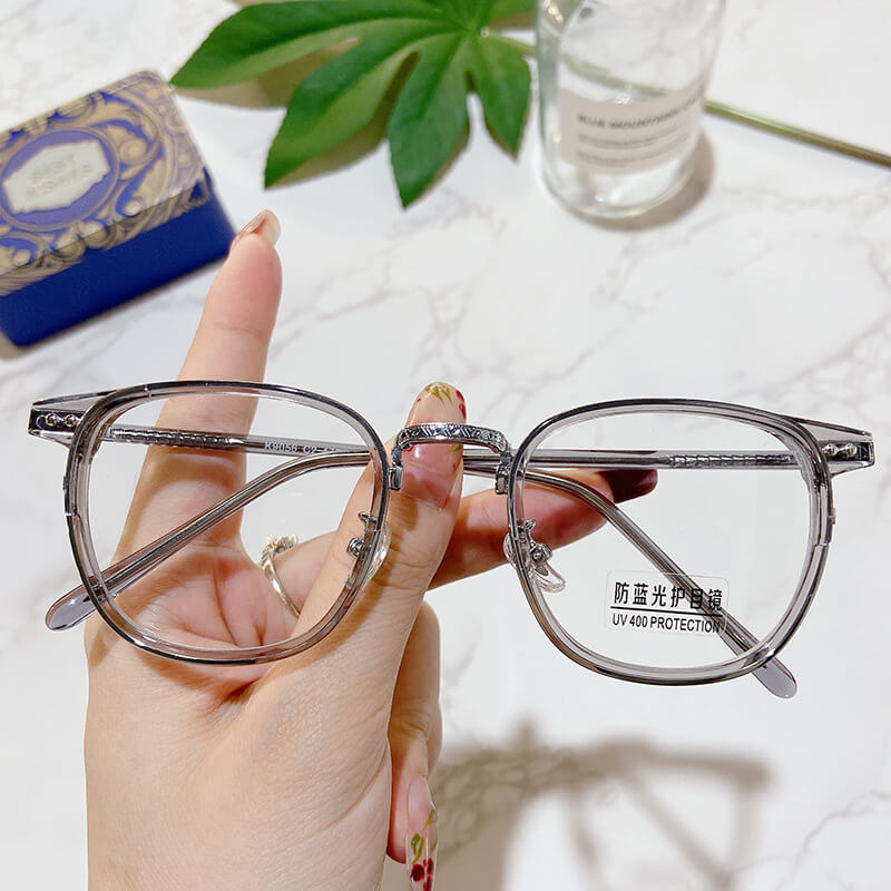 LUXYIN Turtoise Oval TR Frame Glasses -LUXYIN