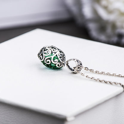 Vintage Green Crystal Necklace