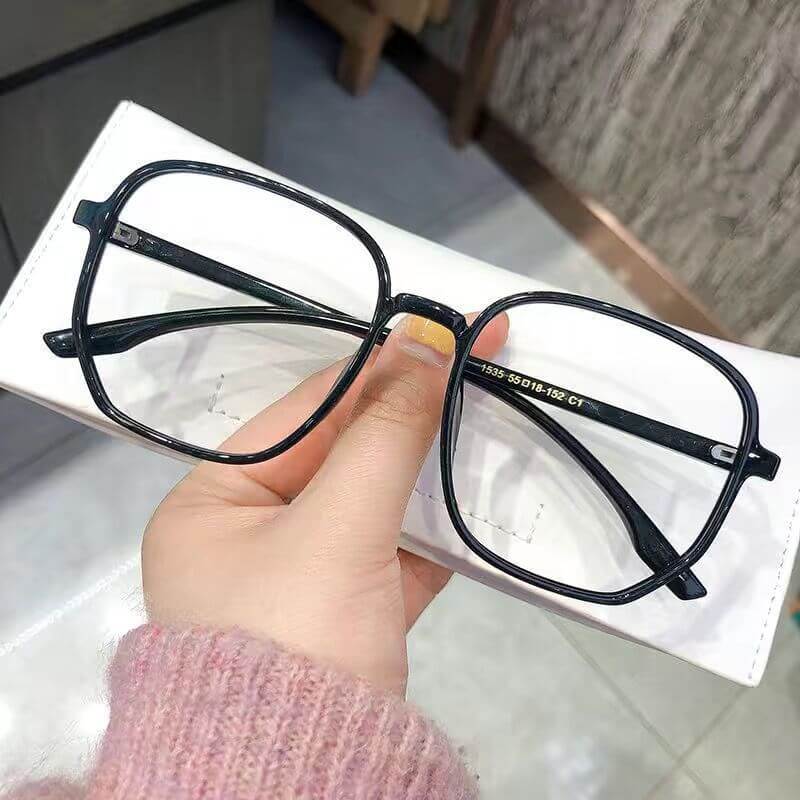 LUXYIN Big Polygon Frame Glasses