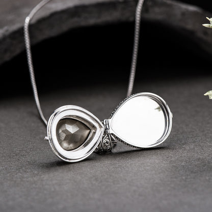 Purple Crystal Engraved Necklace