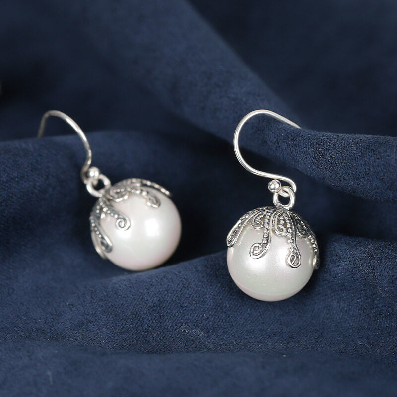 Mother of Pearl Silver Dangle Earrings