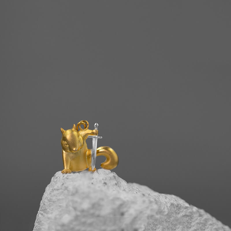 LUXYIN | Super Squirrel Man Silver Pendant, Super Man Necklace