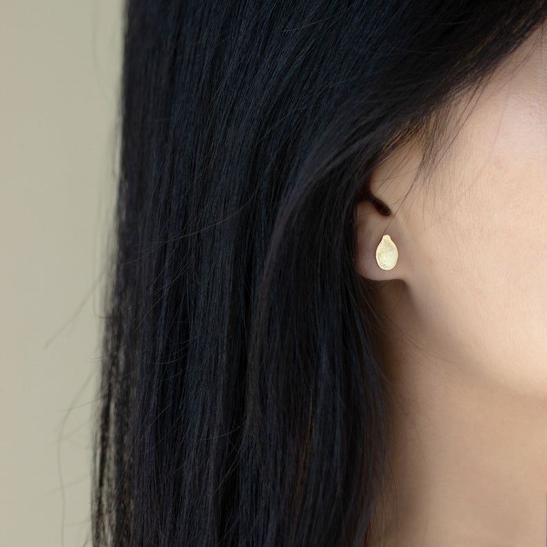 Golden Sunflower Seed Stud Earrings