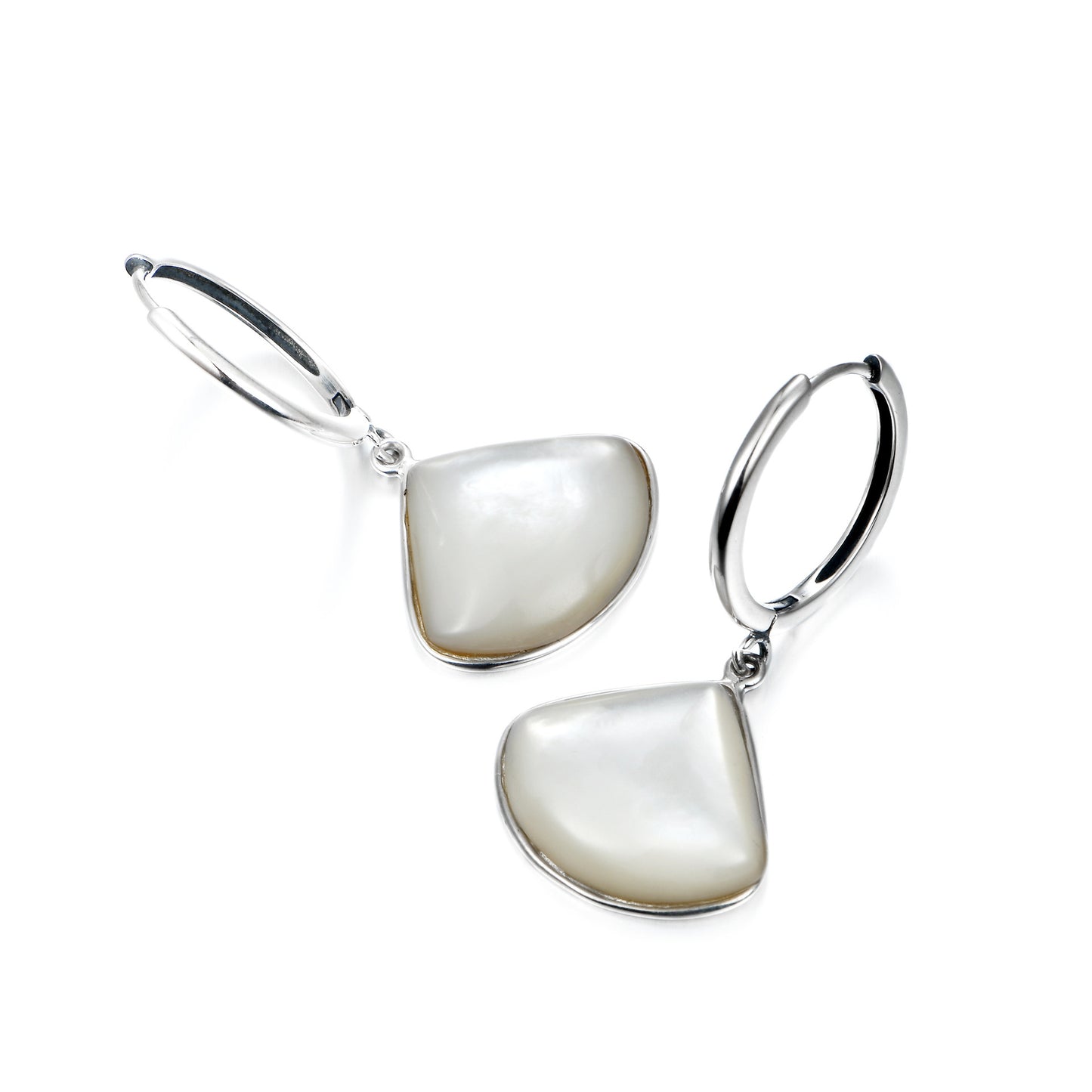 Natural Shellstone Fanshaped Earrings