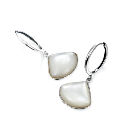 Natural Shellstone Fanshaped Earrings