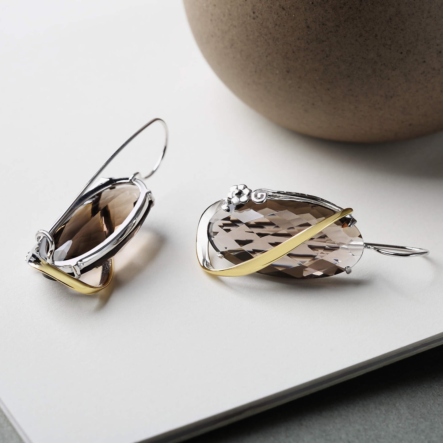 Gorgeous Tawny Crystal Hook Earrings