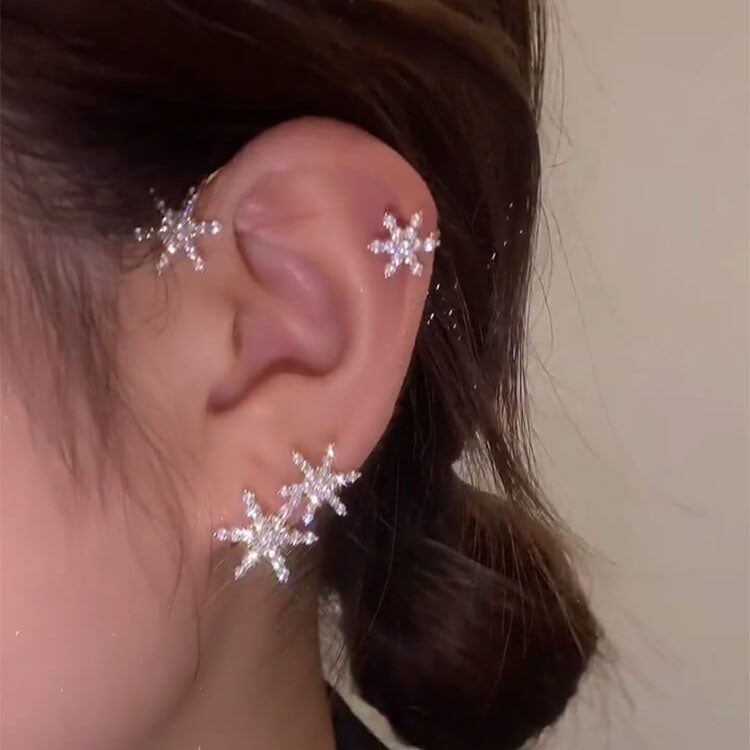 LUXYIN | Snowflake Ear Cuffs Clip Earrings, Non-pierced Ear Wraps