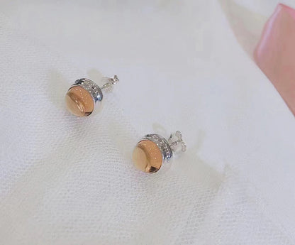 Natural Crystal S925 Silver Stud Earrings - LUXYIN