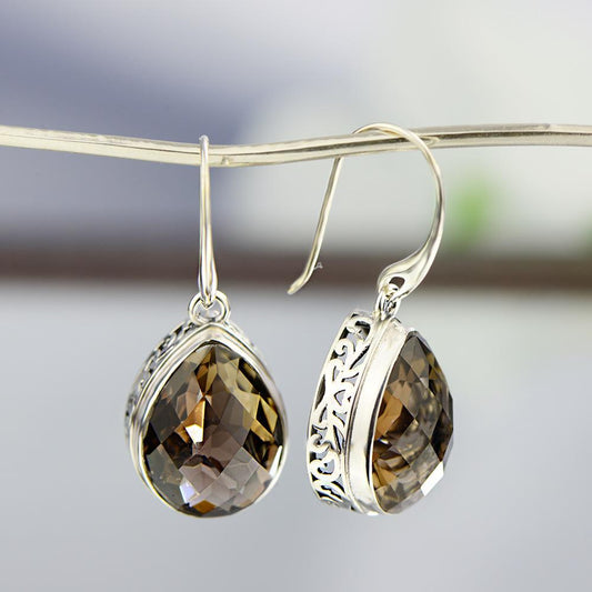 Vintage Tawny Crystal Drop Earrings