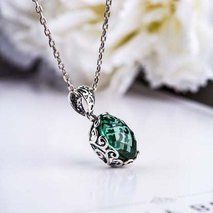 Vintage Green Crystal Necklace