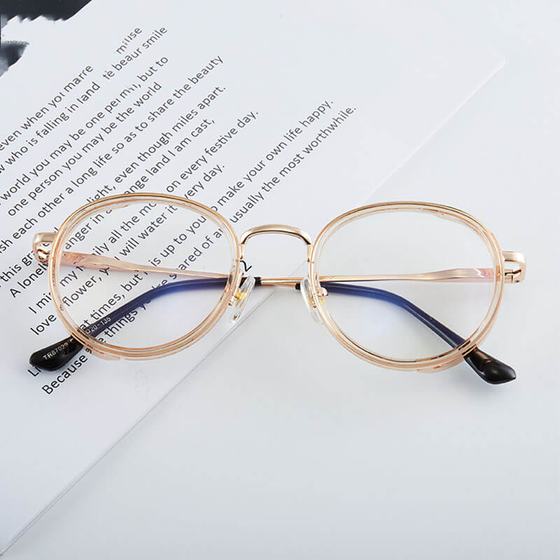 LUXYIN Cutie Blue Light Round Clear Glasses -LUXYIN