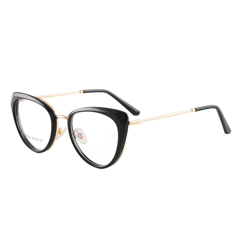 LUXYIN Trendy Cat Eye Clear Glasses