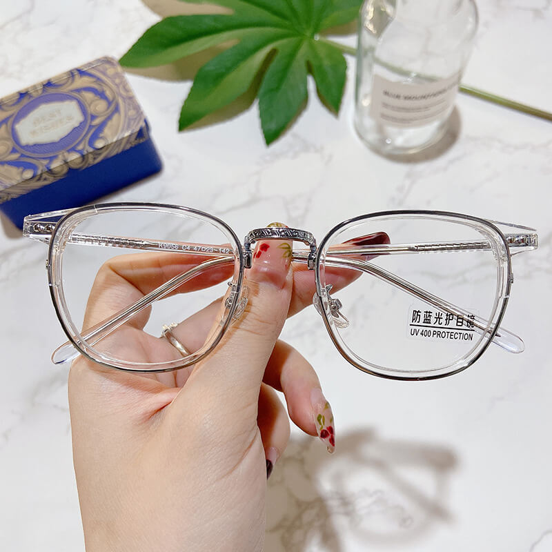 LUXYIN Turtoise Oval TR Frame Glasses -LUXYIN