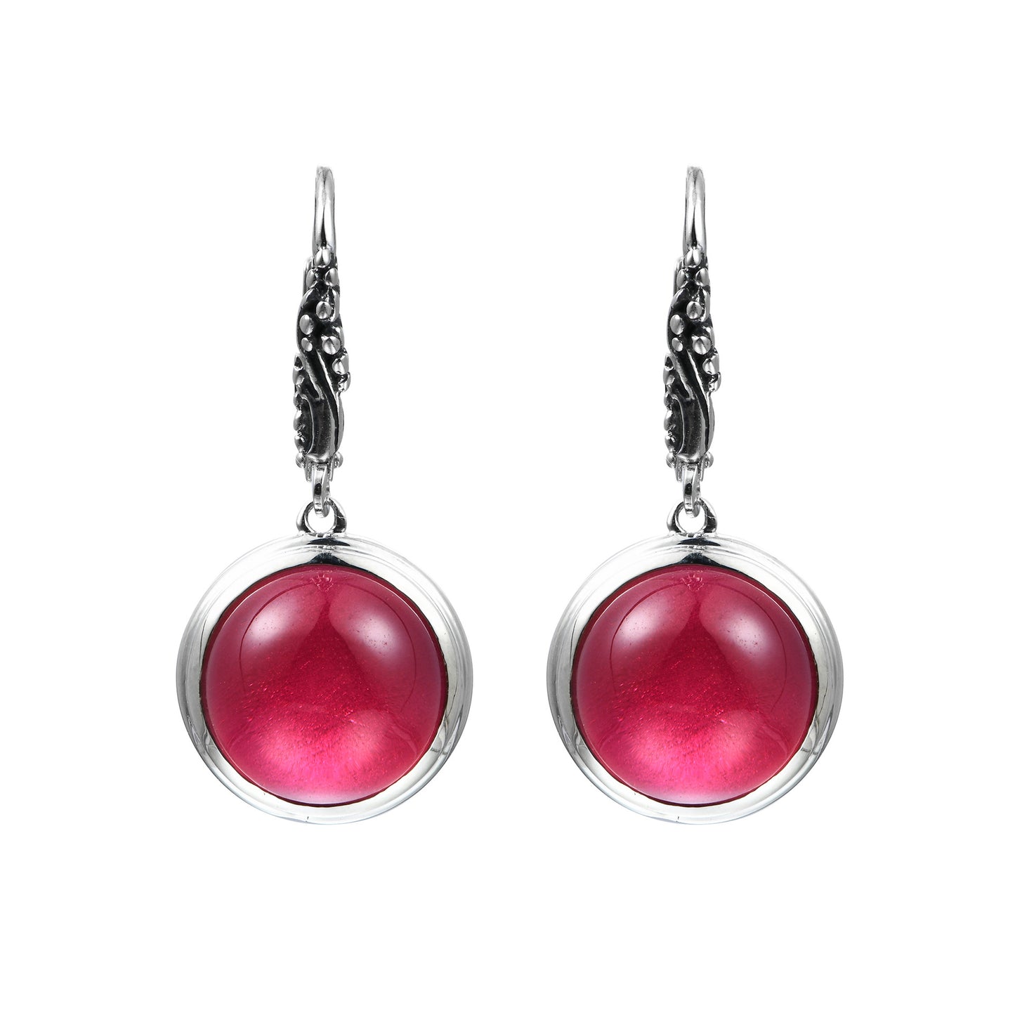 July Birthstone Ruby Drop Leverback Earrings