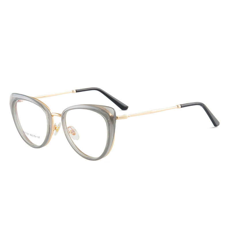 LUXYIN Trendy Cat Eye Clear Glasses
