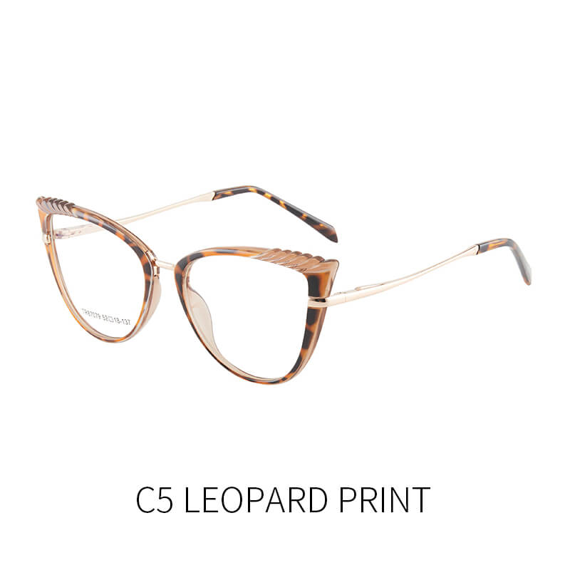 LUXYIN Jeni Leapoard Cat Eye Glasses -LUXYIN