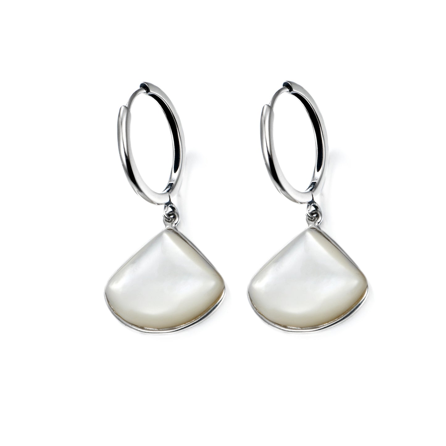 Natural Shellstone Fanshaped Earrings