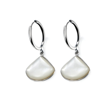 Natural Shellstone Fanshaped Earrings