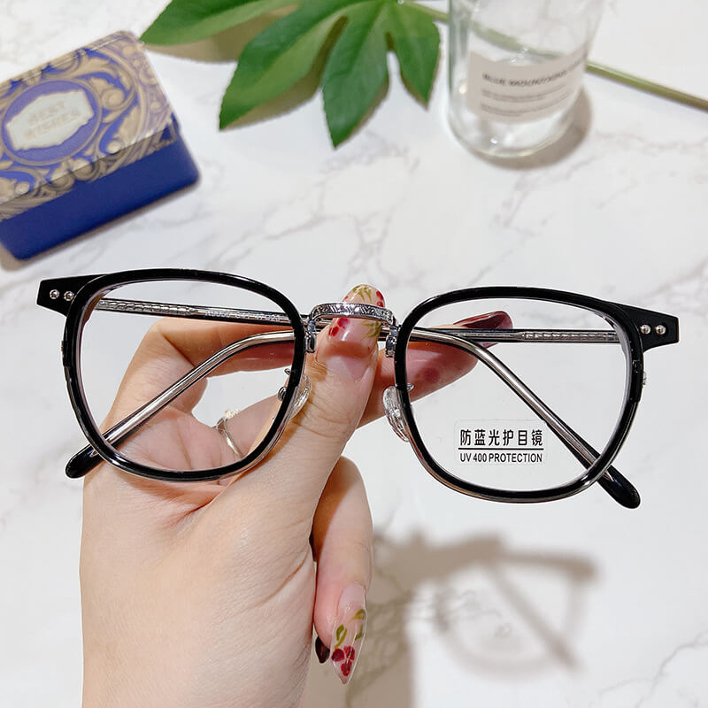 LUXYIN Turtoise Oval TR Frame Glasses -LUXYIN