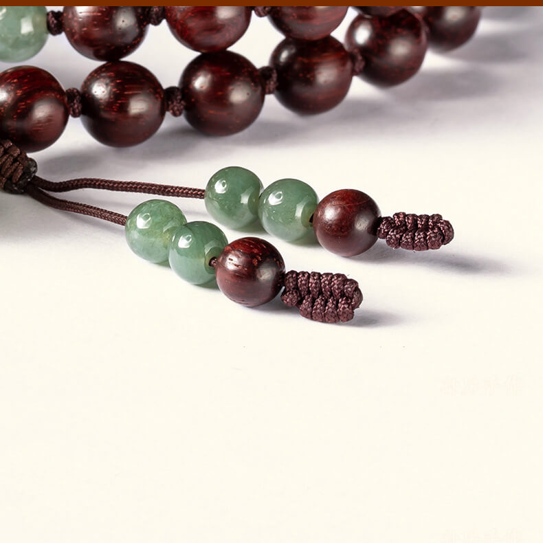 Natural Jade Narra Bracelet with Buddha Beads - LUXYIN