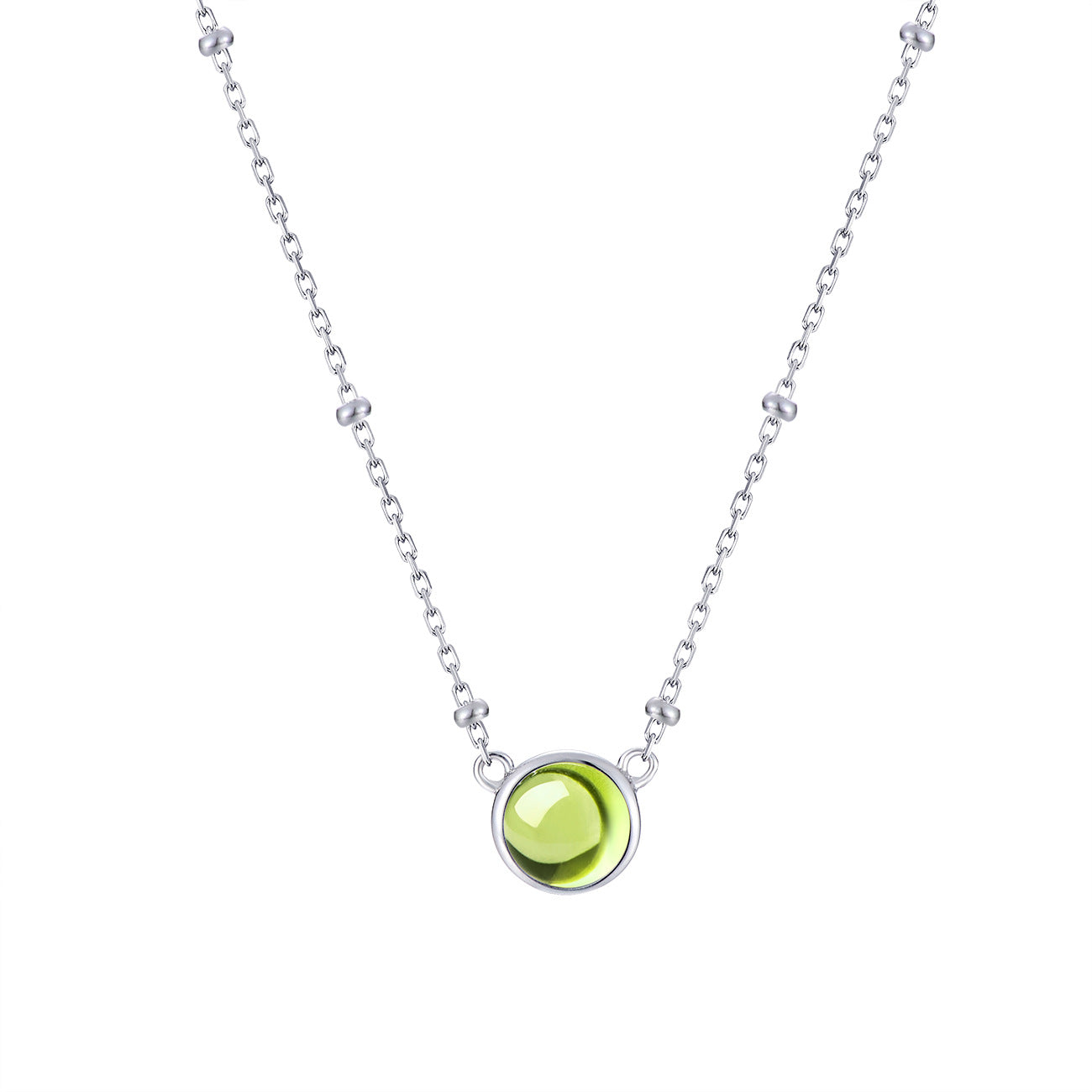 Natural Olivine Silver Necklace