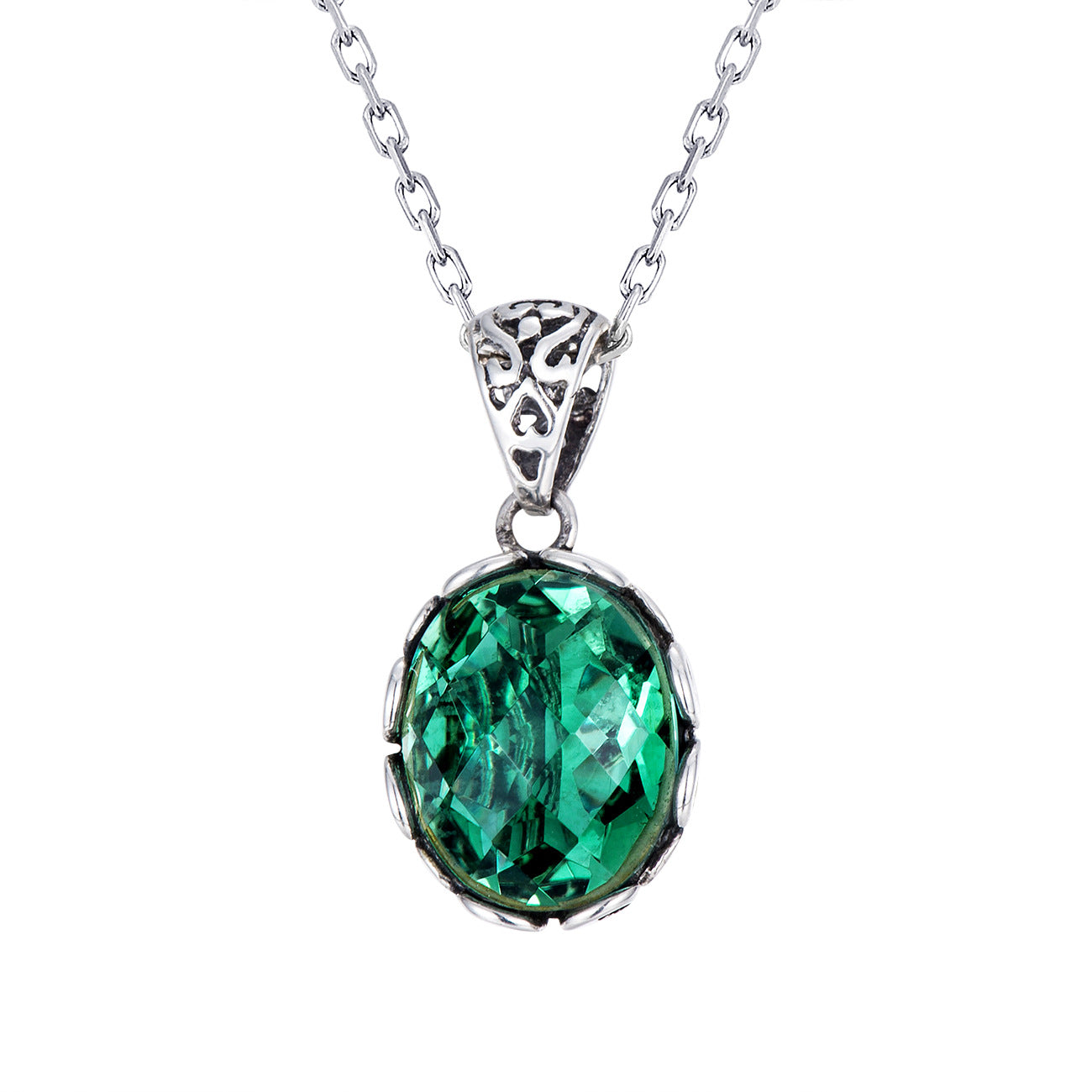 Vintage Green Crystal Necklace