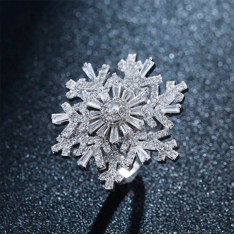 LUXYIN | Rotate Snowflake Dancing Open Ring, Anti-Anxiety Ring Spinner