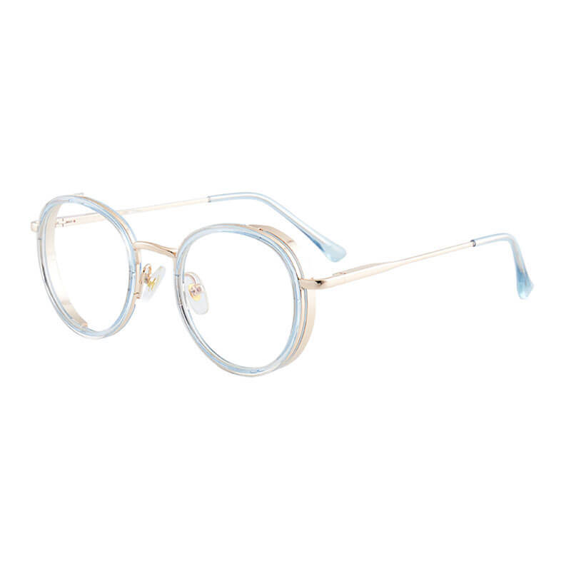 LUXYIN Cutie Blue Light Round Clear Glasses -LUXYIN