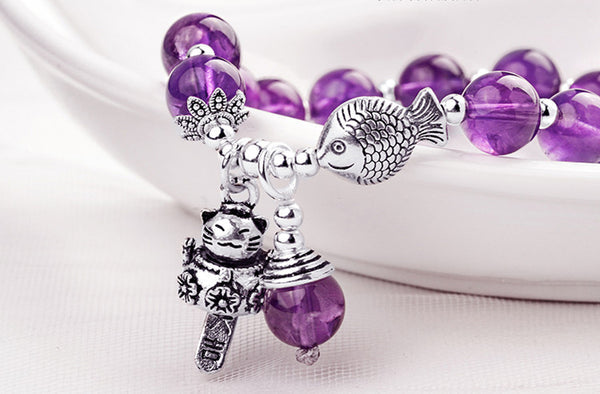 Luxyin Natural Amethyst Bracelet