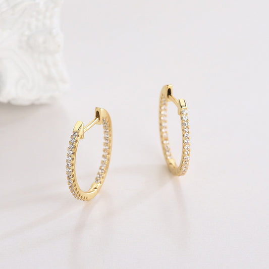 Gold Plated Zirconia Cuff Earrings