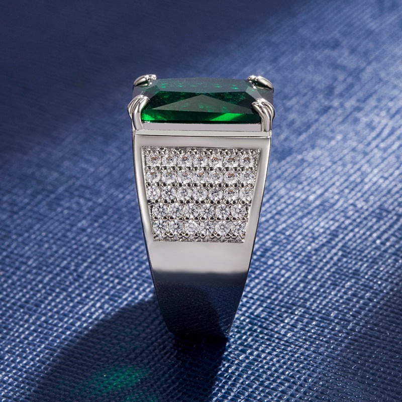Natural Green Crystal Wedding rings for Men Sale Online - LUXYIN