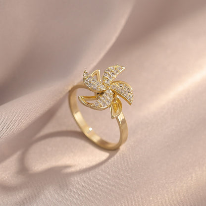 Rotating Windmill Open Ring
