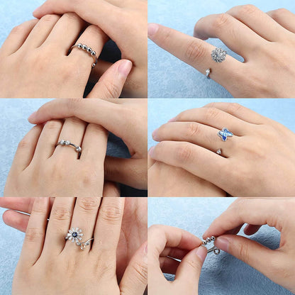 6 Pcs Fidget Anxiety Rings, Anti-Anxiety Ring Set, Fidget Spinner