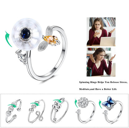 Anti-Anxiety Ring Set, Fidget Spinner